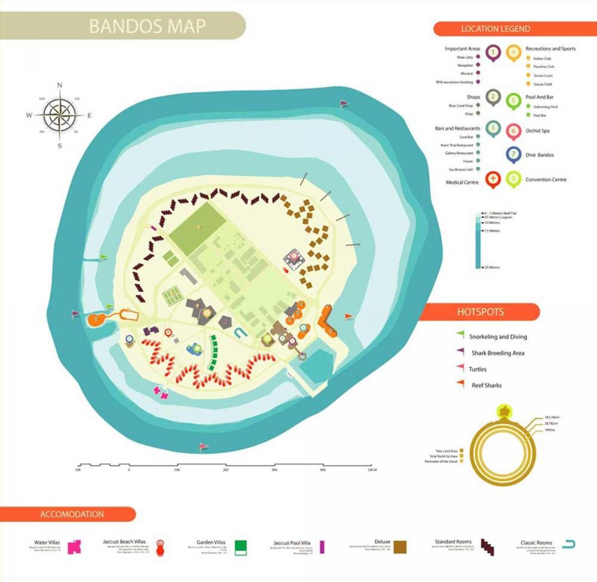 kaart van bandos maldives