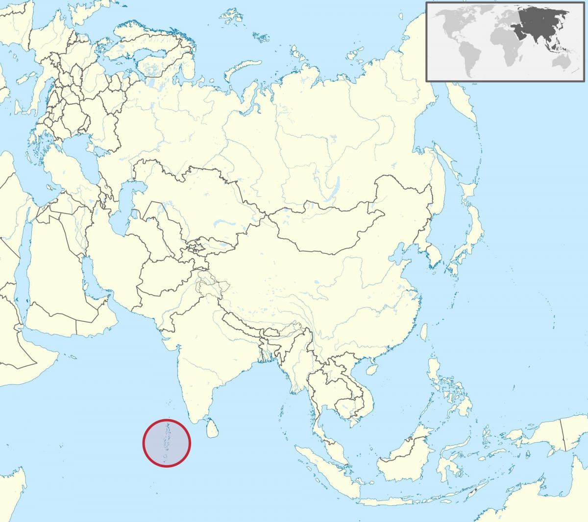 kaart van die maldives kaart asië