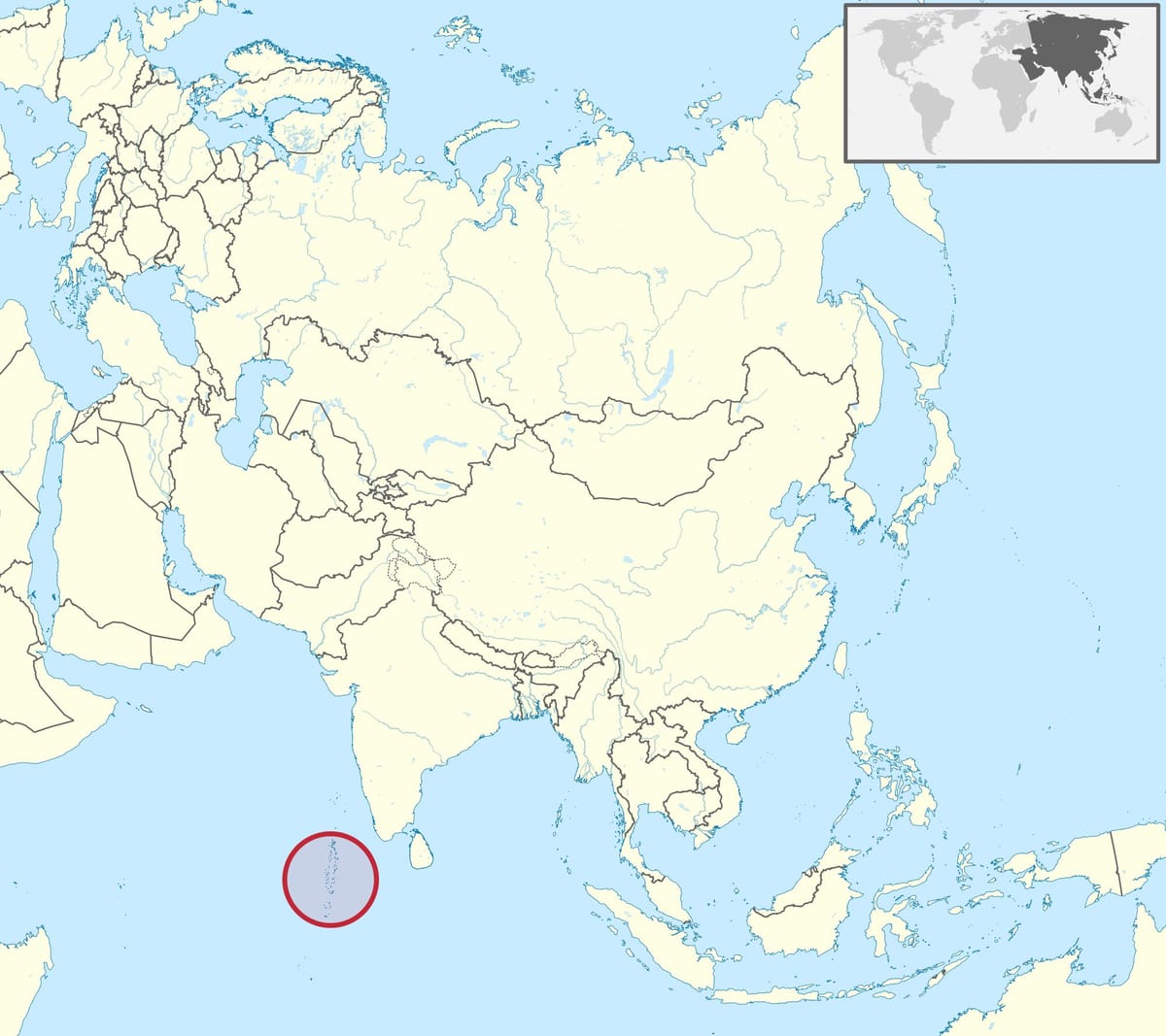 kaart van die maldives kaart asië