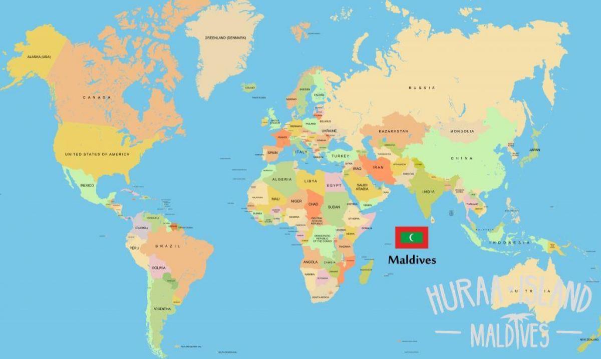 wys maldives op die wêreld kaart