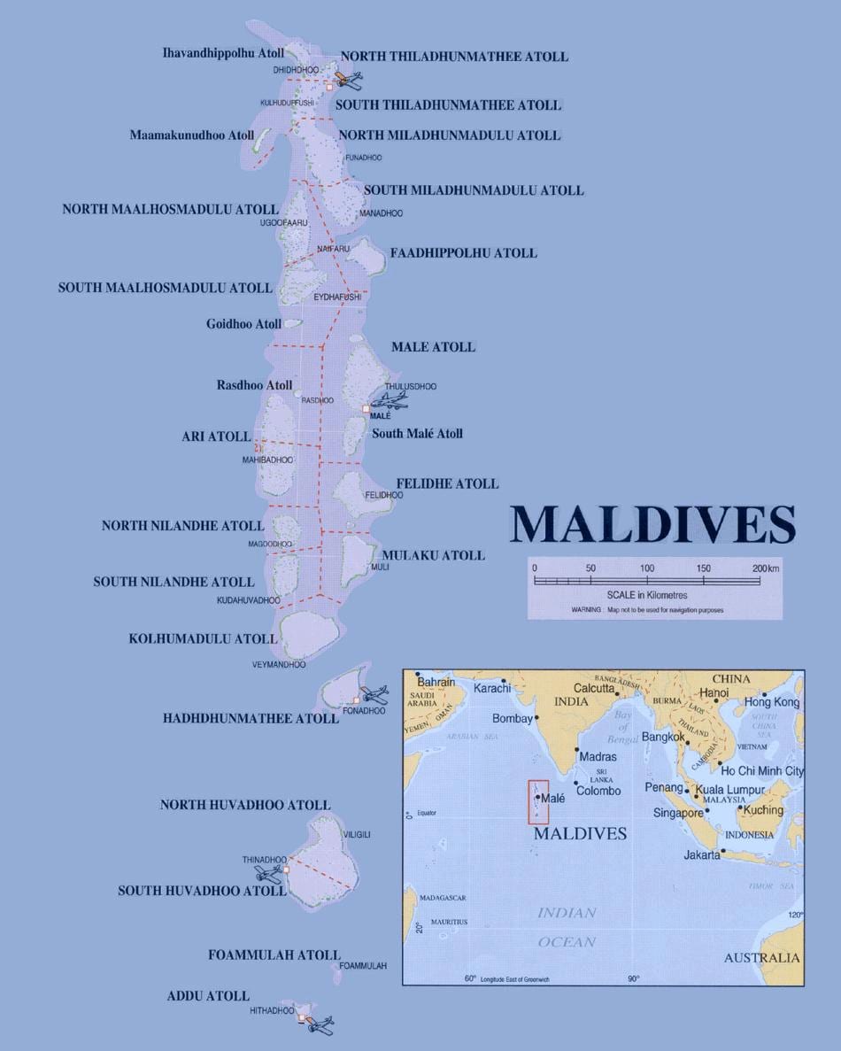 maldives ferry roete kaart