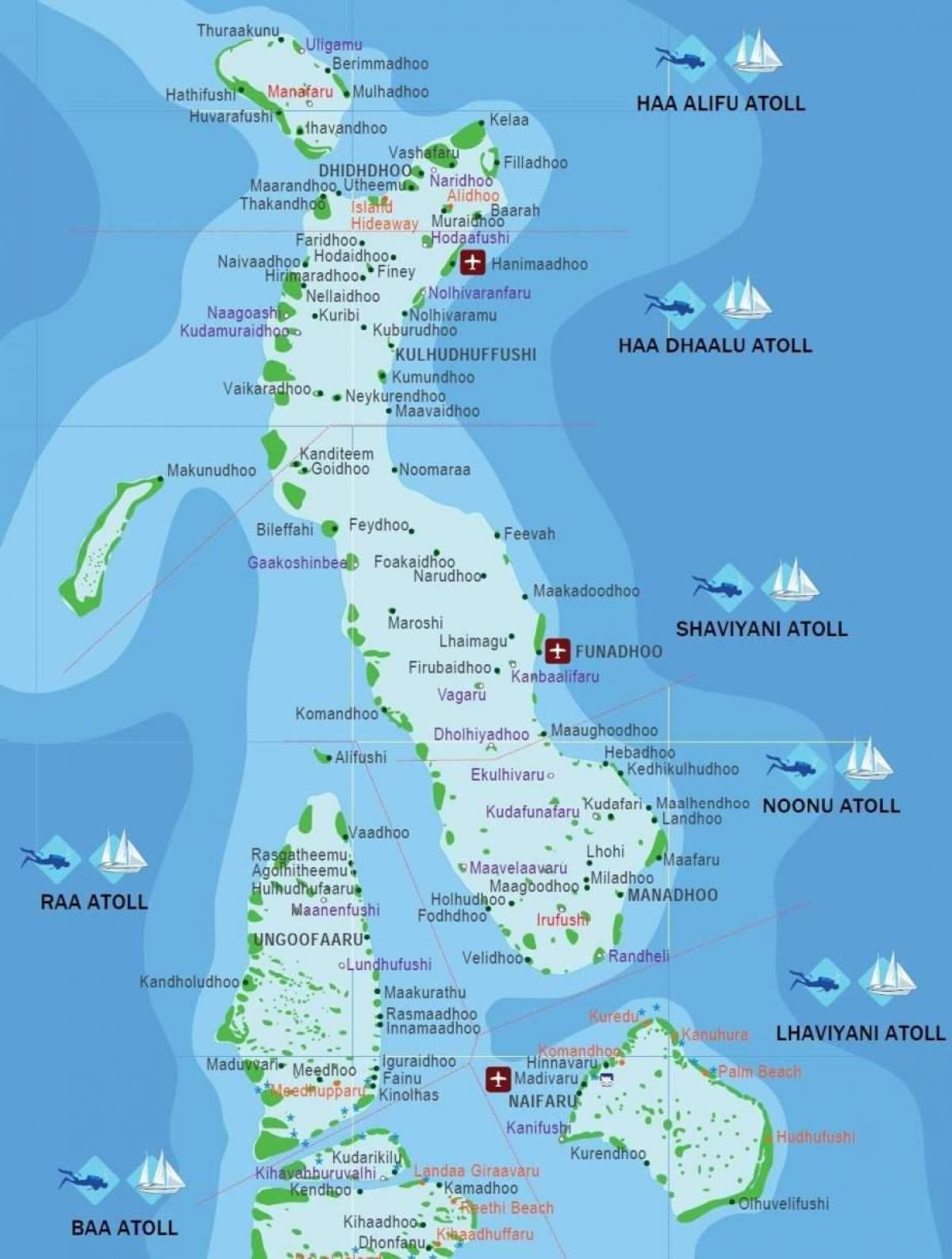 kaart van die maldives strand
