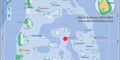 Kaart van ari atoll maldives