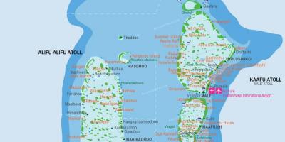 Maldives eiland kaart plek