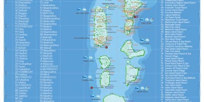 Maldives geografiese kaart