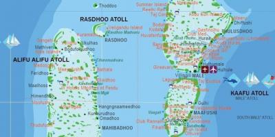 Maldives land in die wêreld kaart