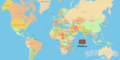 Kaart van die maldives in die wêreld kaart