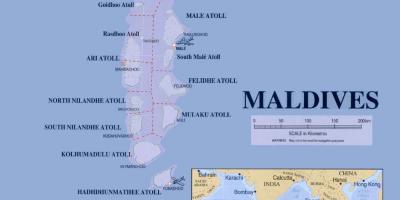 Kaart van die maldives politieke