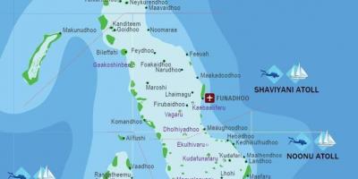 Kaart van die maldives strand